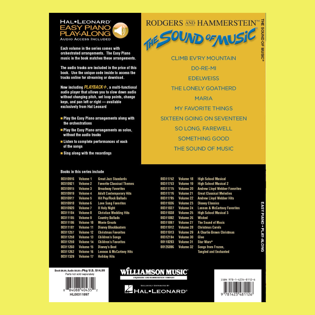 Sound Of Music - Beginner Piano Play Along Book and Cd Volume 3