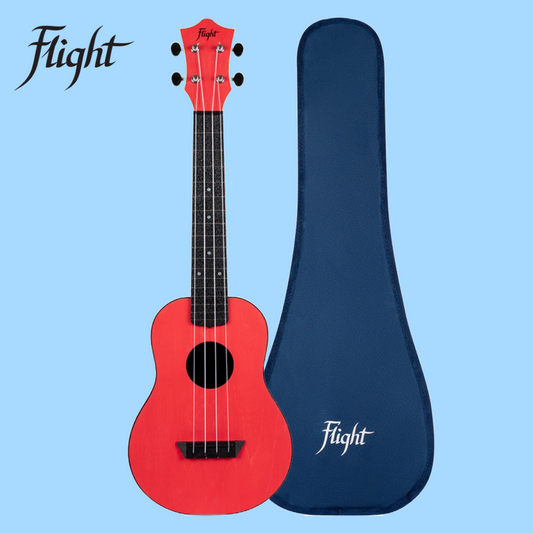 Flight TUC-35 Red Travel Concert Ukulele with Travel Bag