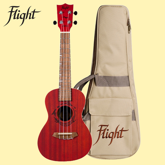 Flight DUC380 Coral Concert Ukulele with Padded Gig Bag