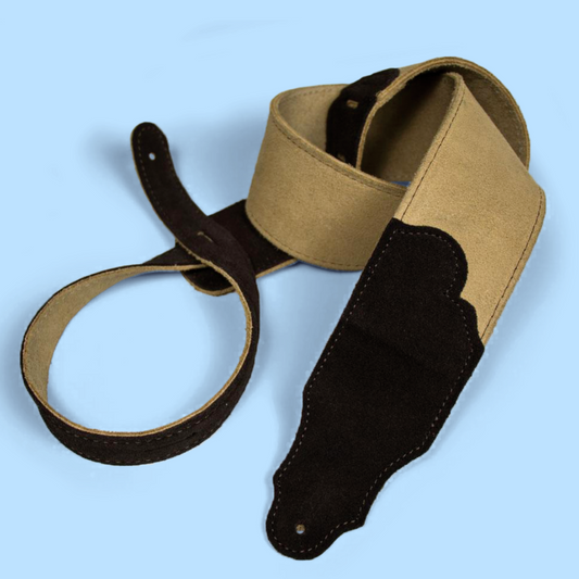 Franklin Original 2.5" Honey Suede with Chocolate Stitching Guitar Strap