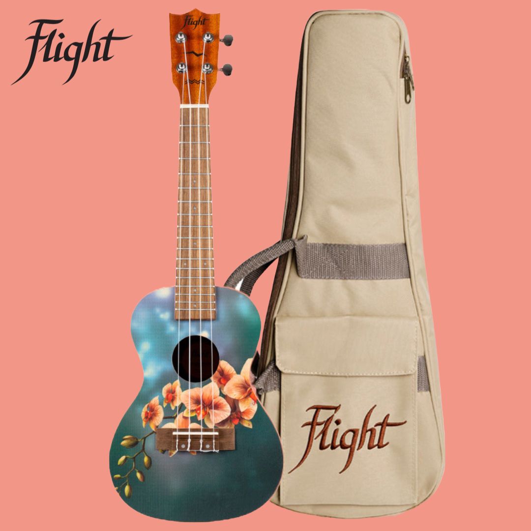 Flight AUC33 - Orchid Concert Ukulele with Padded Gig Bag