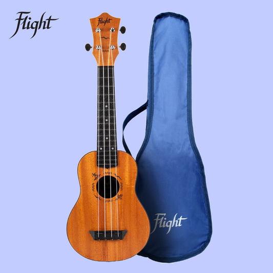 Flight TUS-53 Mahogany Travel Soprano Ukulele with Travel Bag