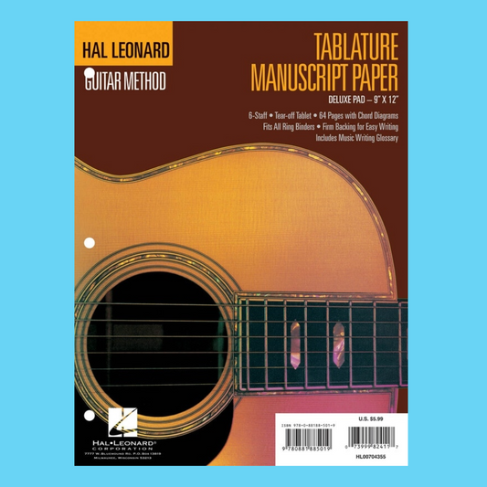 Hal Leonard - Guitar Method Tab Manuscript Tear Off Book - 6 Stave (32 Pages)
