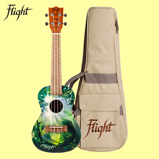 Flight AUC33 Jungle Concert Ukulele with Padded Gig Bag