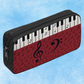 Piano Keys Treble and Bass Clef Music Bag/Pencil Case (Red)