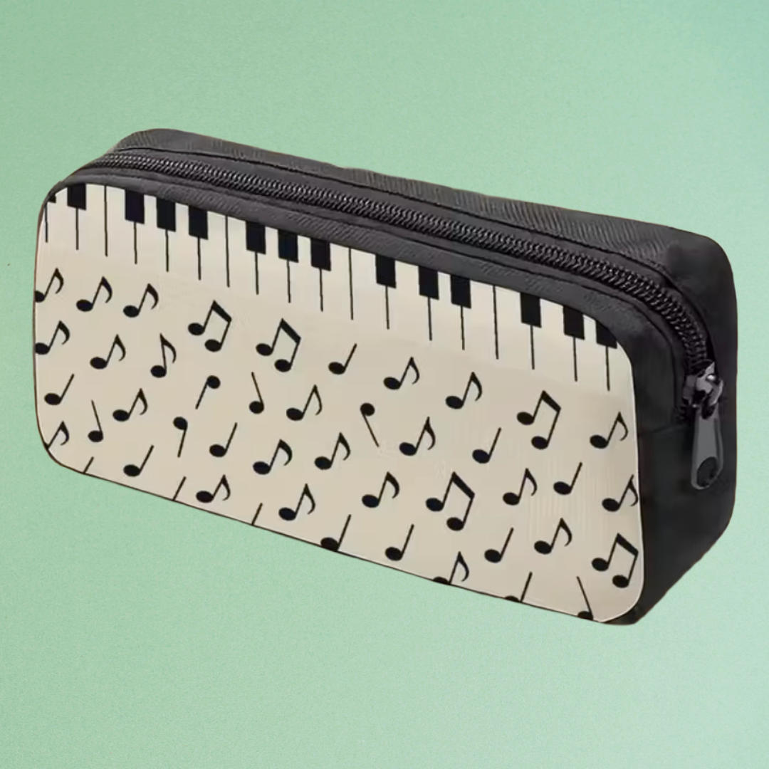 Cream Piano Keys and Music Notes Music Bag/Pencil Case