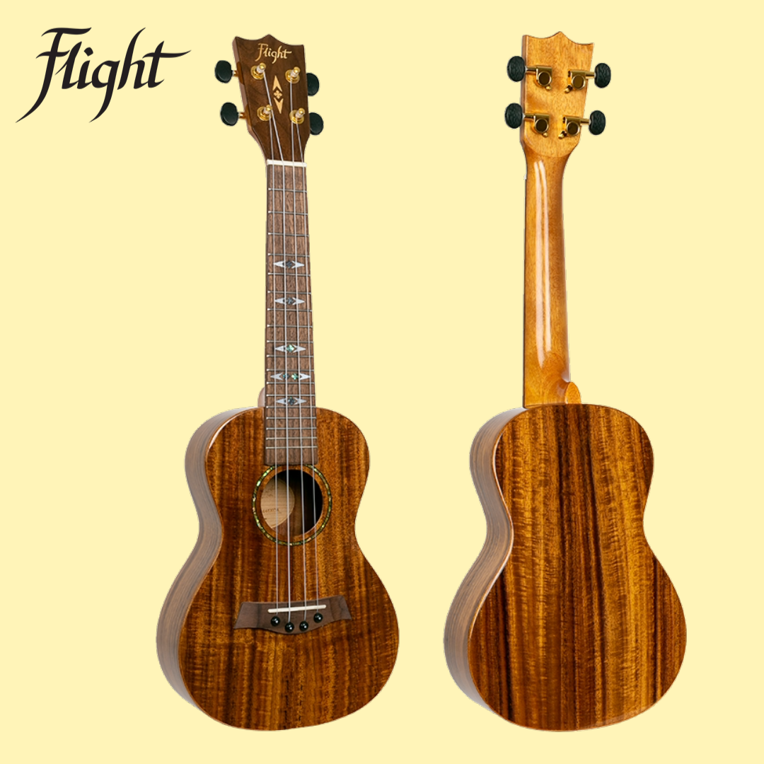 Flight DUC445 Concert Acacia Gloss Finish Ukulele with Gig Bag