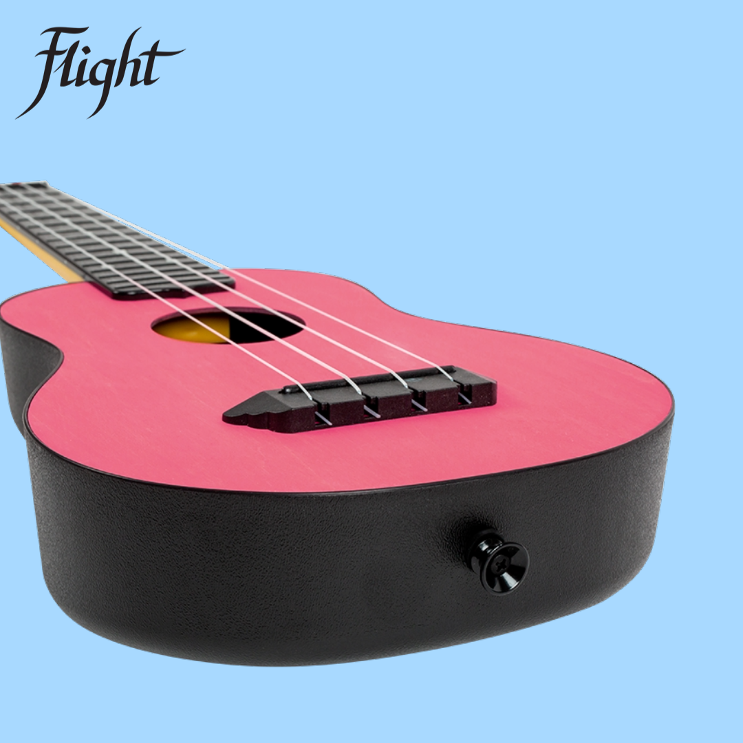 Flight TUS35 ABS Travel Soprano Pink Ukulele with Gig Bag