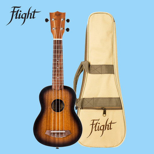 Flight NUS380 Amber Soprano Ukulele with Gig Bag