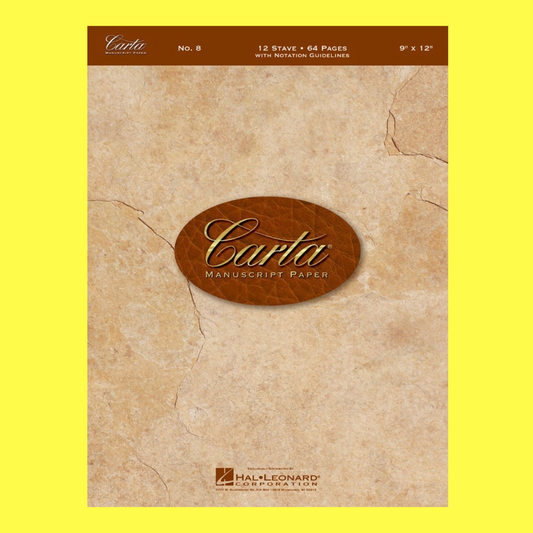 Carta Manuscript No. 8 Book - 12 Staves, Spiral Binding (64 pages)