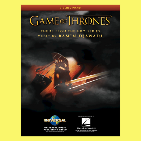 Game Of Thrones Theme Song For Violin/Piano Sheet Music Book