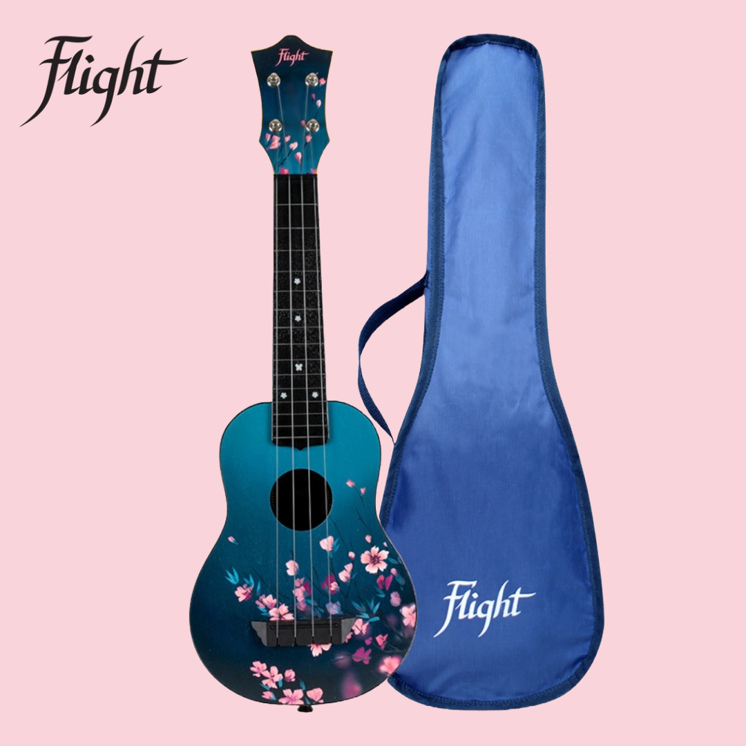 Flight TUS-32 Sakura Cherry Blossom ABC Travel Soprano Ukulele with Gig Bag