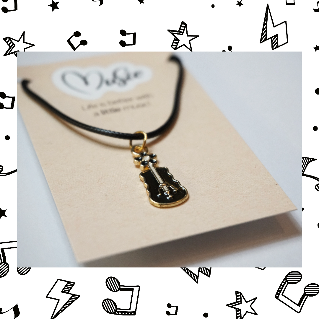 Life is Better With A Little Music Necklace - Violin (Dark Brown)