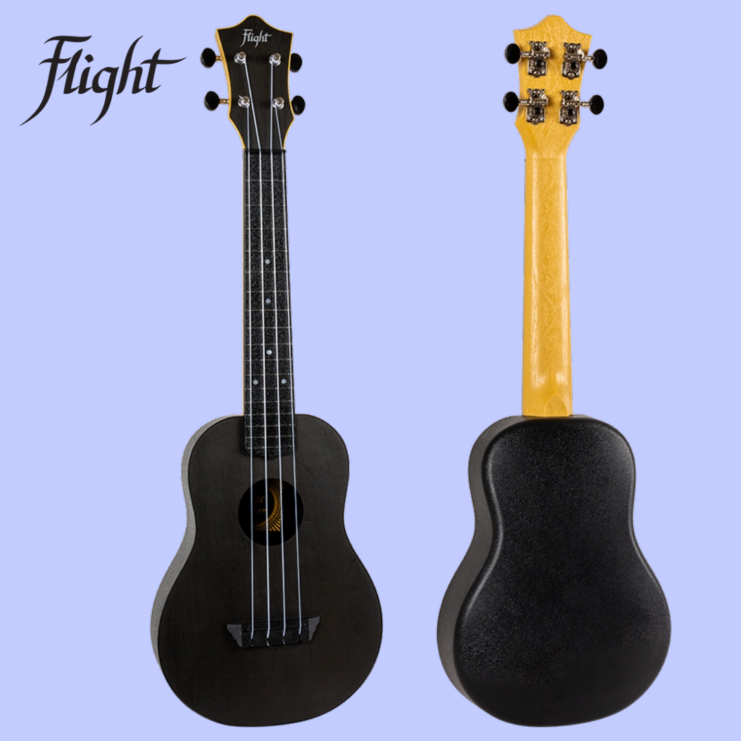 Flight TUC-35 Black Travel Concert Ukulele with Gig Bag