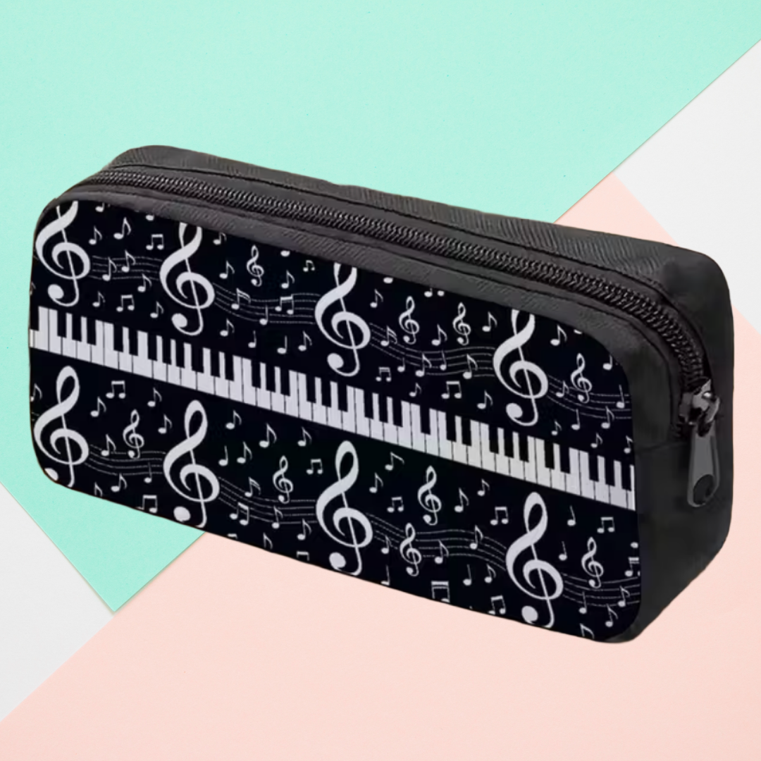 Piano Keys and Treble Clefs Music Bag/Pencil Case