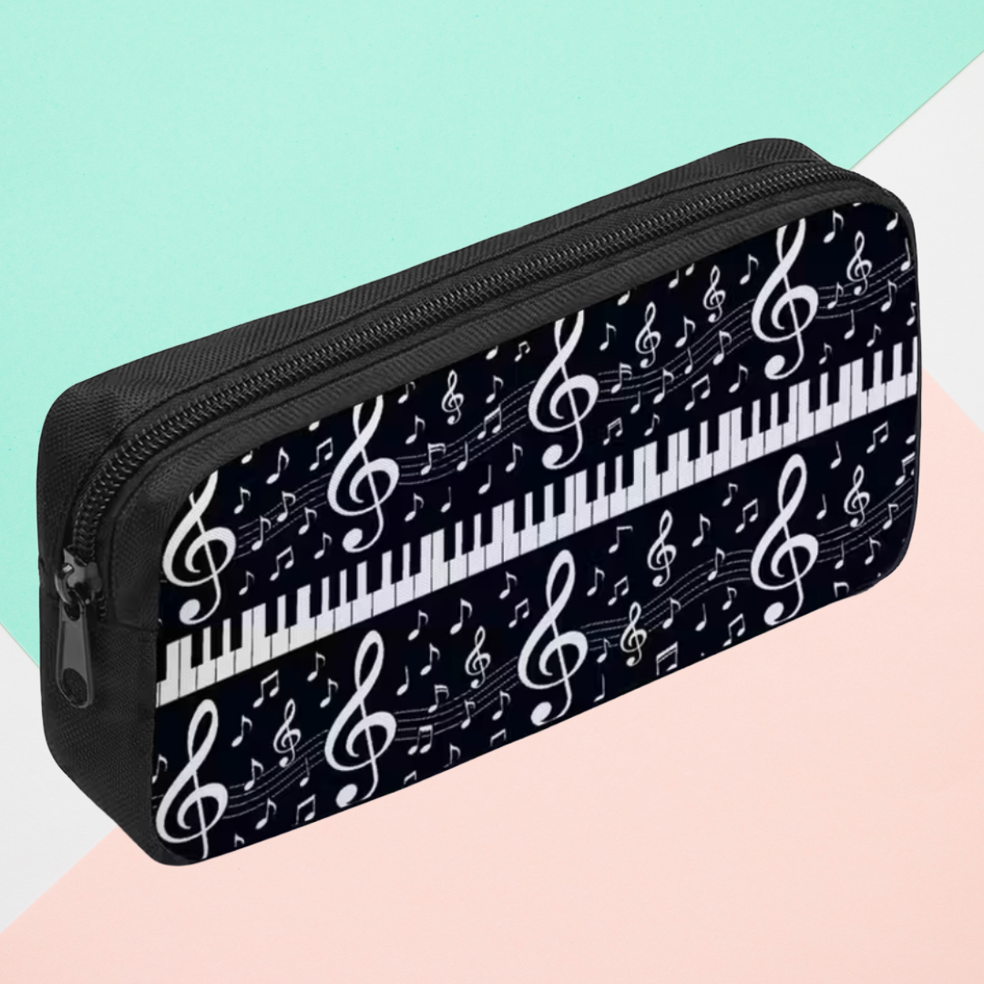 Piano Keys and Treble Clefs Music Bag/Pencil Case