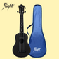 Flight TUS35E Electro-Acoustic Black Travel Soprano Ukulele with Gig Bag