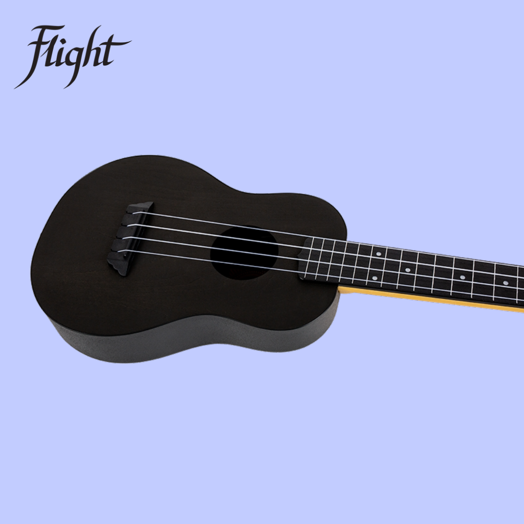 Flight TUC-35 Black Travel Concert Ukulele with Gig Bag