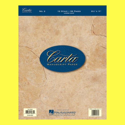 Carta Manuscript No. 2 Book - 12 Staves, Loose Leaf (96 pages)