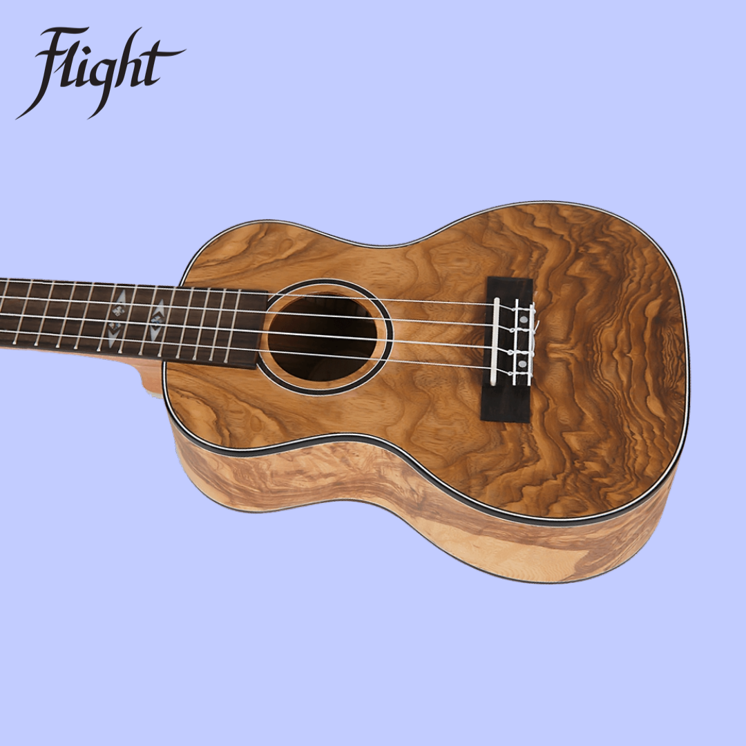 Flight DUC410 QA Quilted Ash Concert Ukulele with Padded Gig Bag