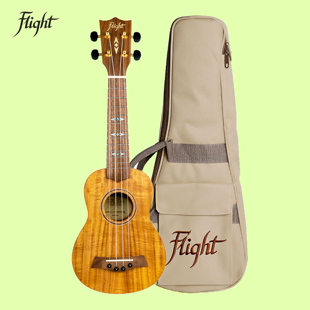 Flight DUS440 Soprano Acacia Ukulele Satin Finish with Gig Bag