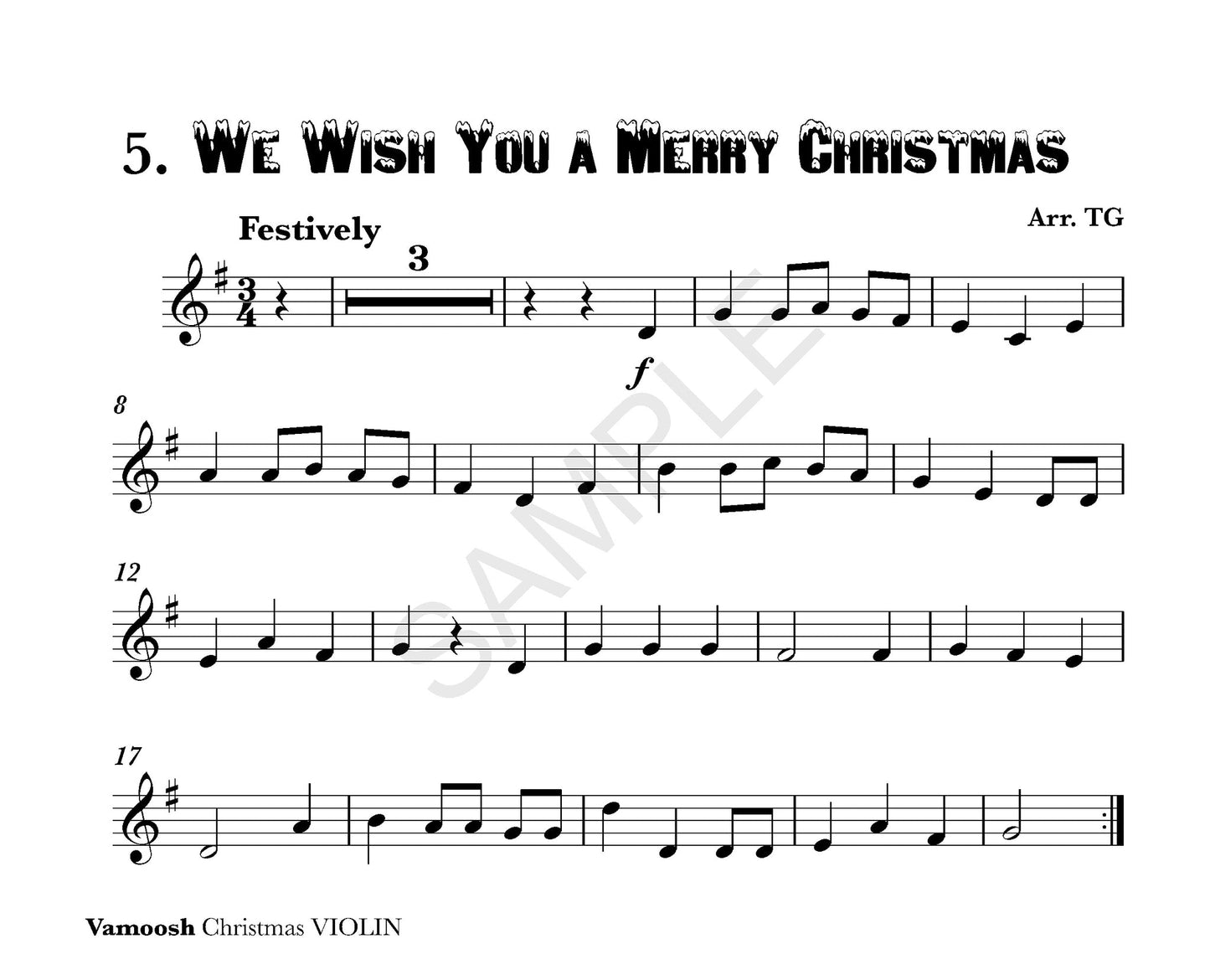 Thomas Gregory - Vamoosh Christmas Violin Book