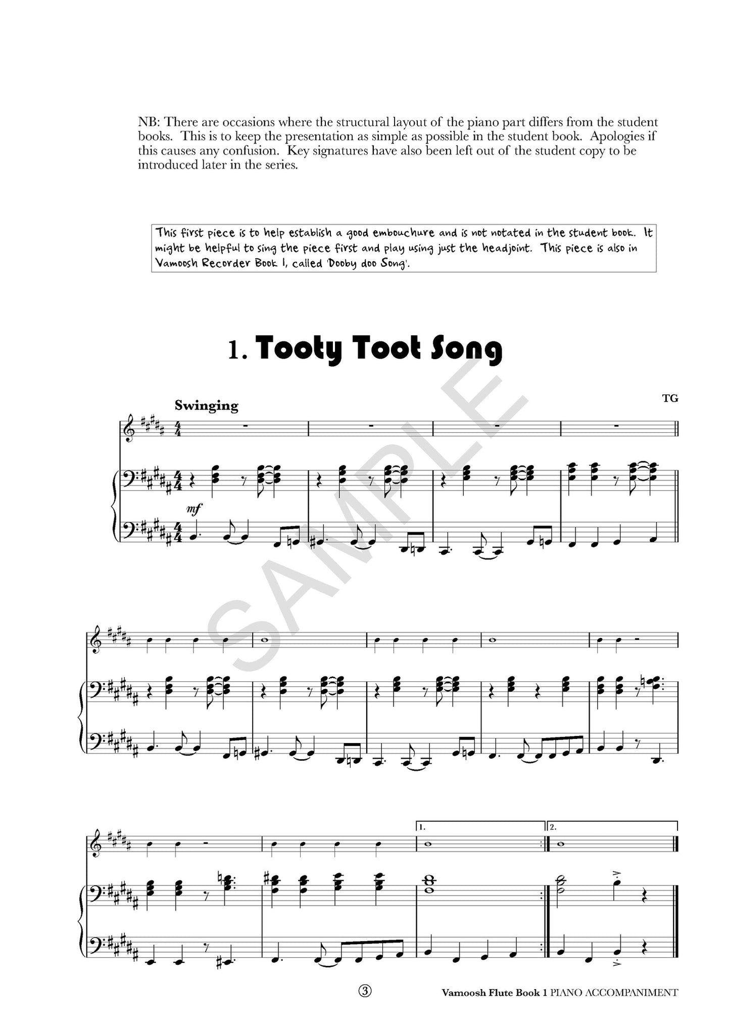 Thomas Gregory - Vamoosh Flute Piano Accompaniment -  Book 1