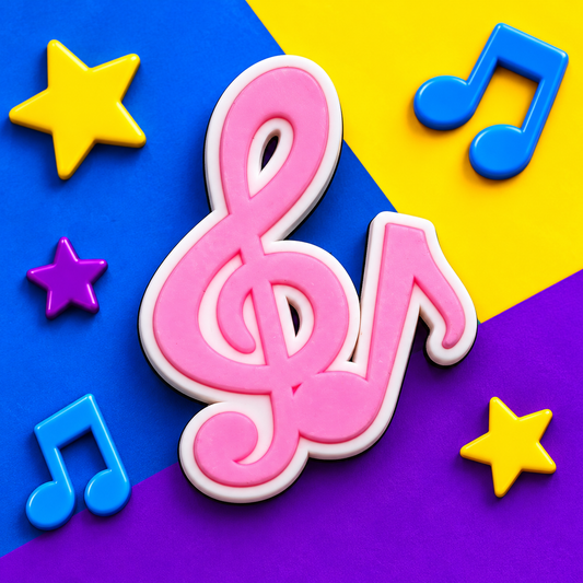 Treble Clef/Quaver (Pink) Croc Shoe Charm - Put Music in Every Step