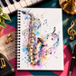 A5 Watercolour Saxophone Spiral Notebook (60 Pages)