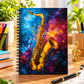 A5 Artistic Oil Painting Saxophone Spiral Notebook (100 Pages)