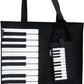 CANVAS TOTE BAG WITH KEYBOARD/PIANO DESIGN