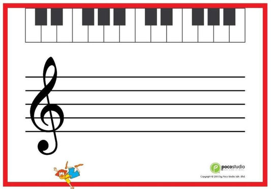Poco Music Stave Wipe Off Set - Poco Studio