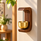 Sundry & Sound Co - Small Vintage Wooden Doorbell with Brass-Tone Chime & Wall Mount