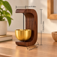 Sundry & Sound Co - Small Vintage Wooden Doorbell with Brass-Tone Chime & Wall Mount