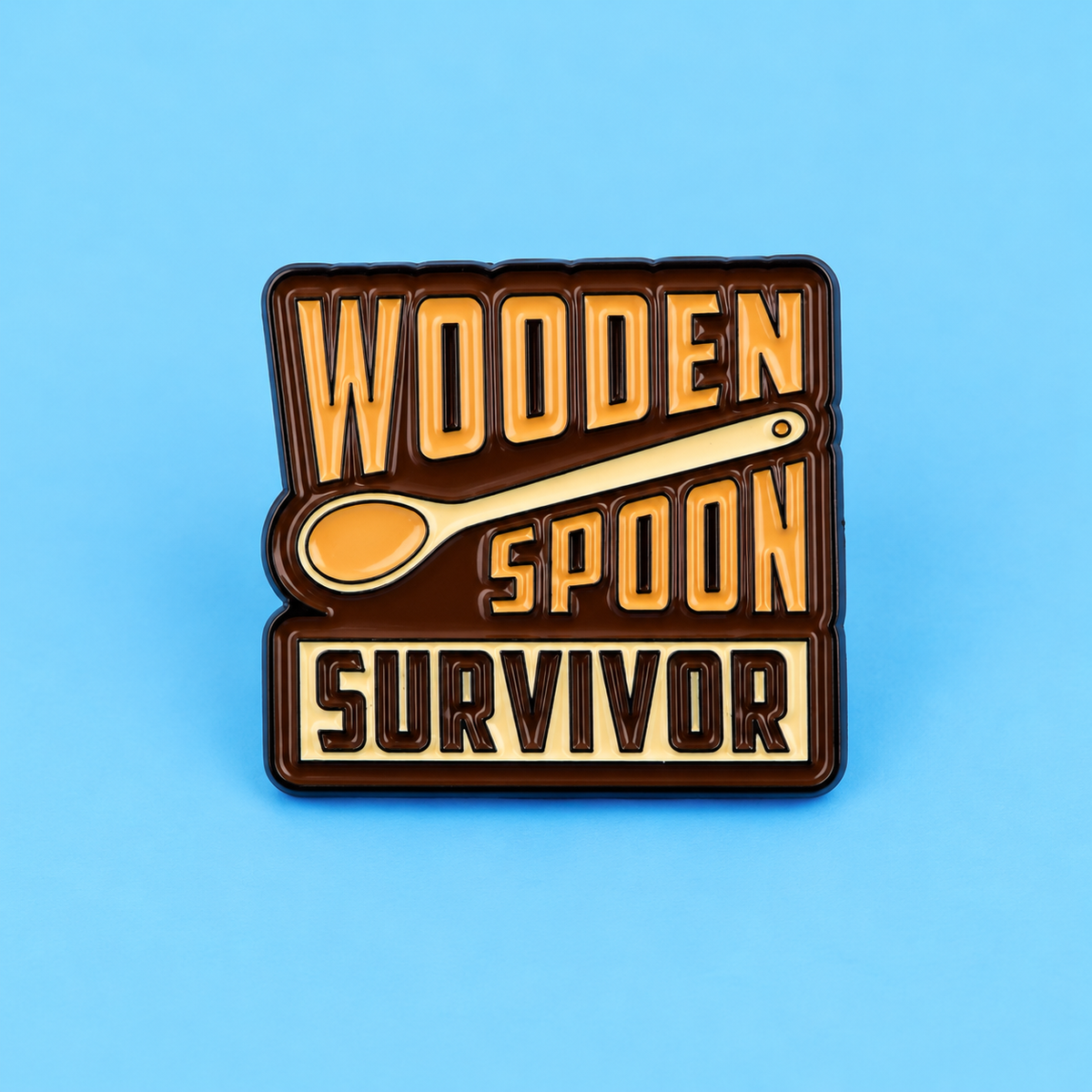 Wooden Spoon Survivor - Funny Enamel Lapel Pin