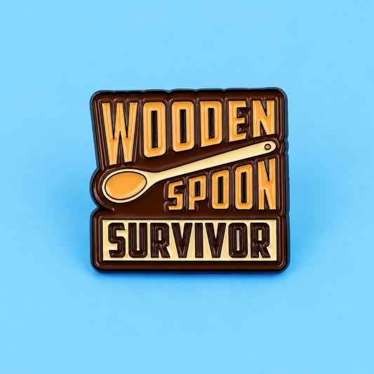 Wooden Spoon Survivor - Funny Enamel Lapel Pin