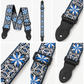 Tapestry Style Retro Guitar/Bass/Ukulele Strap - Embroidered Blue Flower