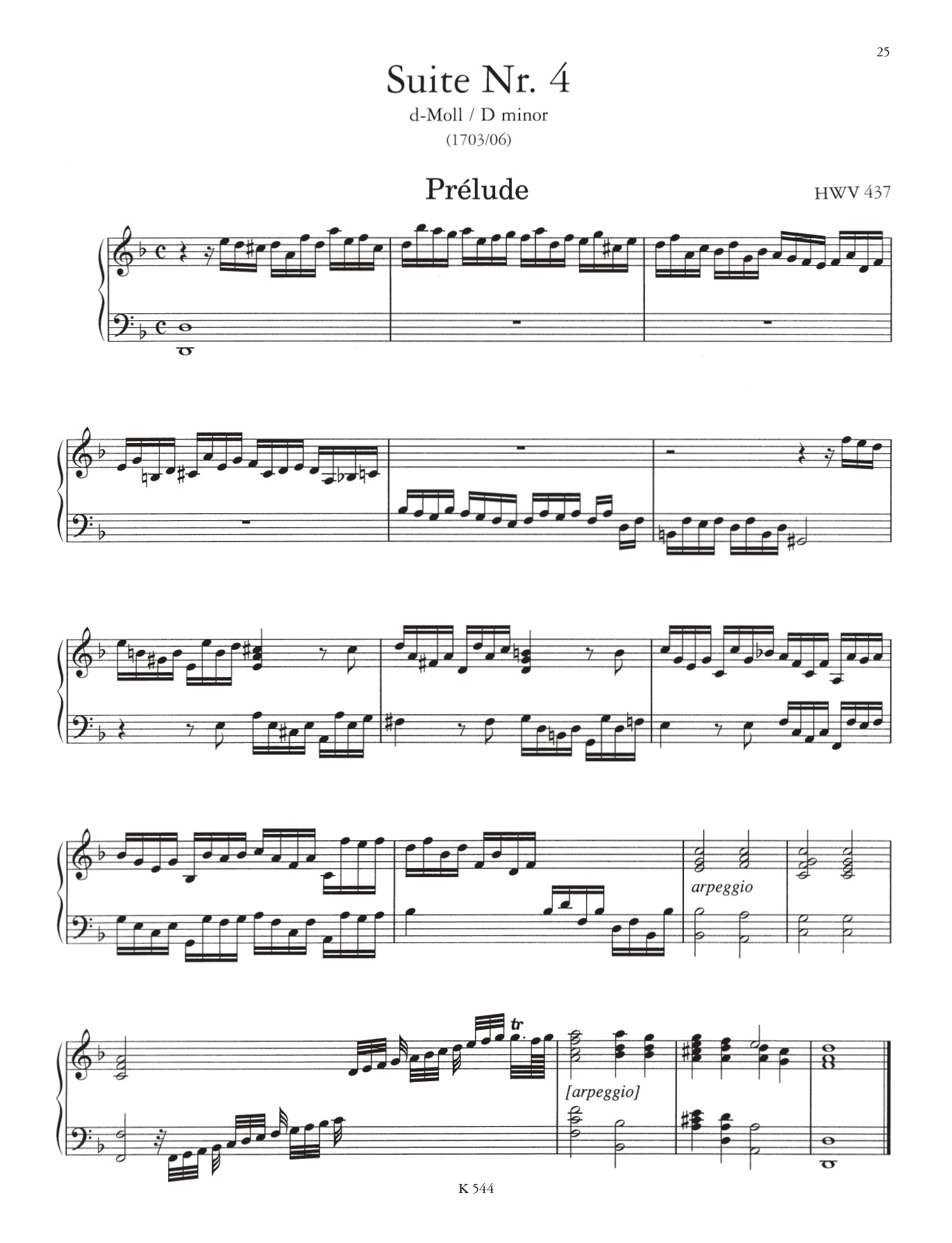 Handel - Keyboard Works Volume 2 - Suites 9 HWC 434-442 Urtext Book