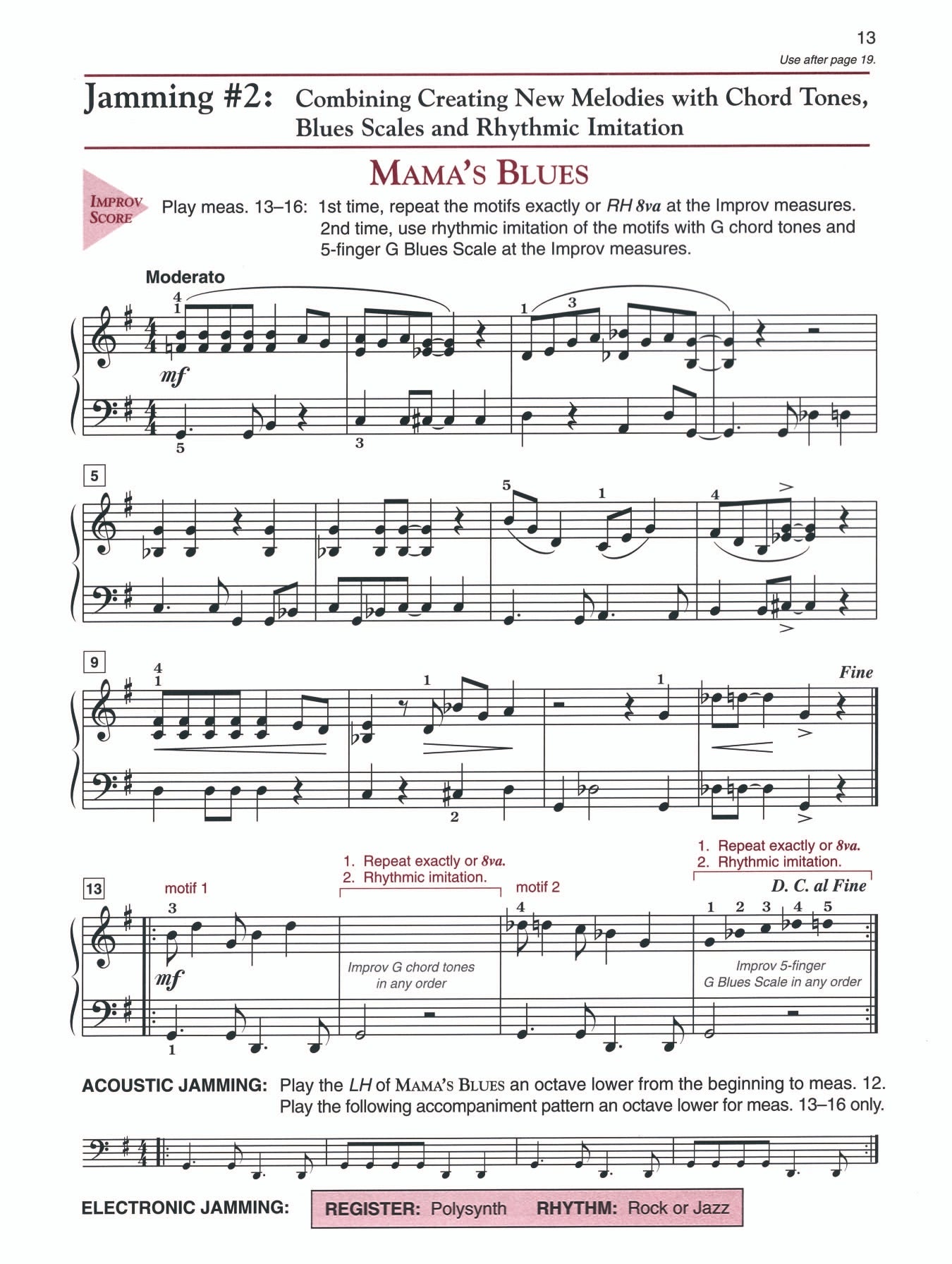 Alfred's Basic Piano Jazz Rock Course Improvisation Level 3