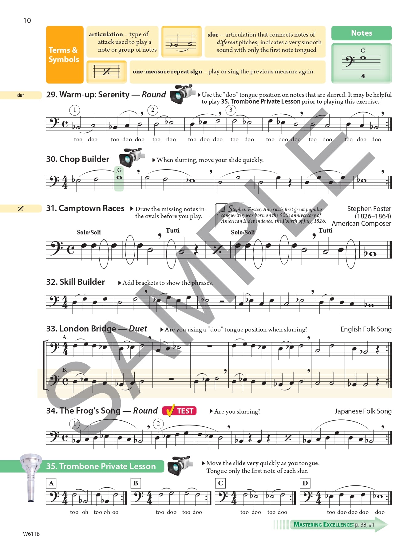 Tradition Of Excellence - Trombone Book 1 Bass Clef (Book/Olm) - Second Edition