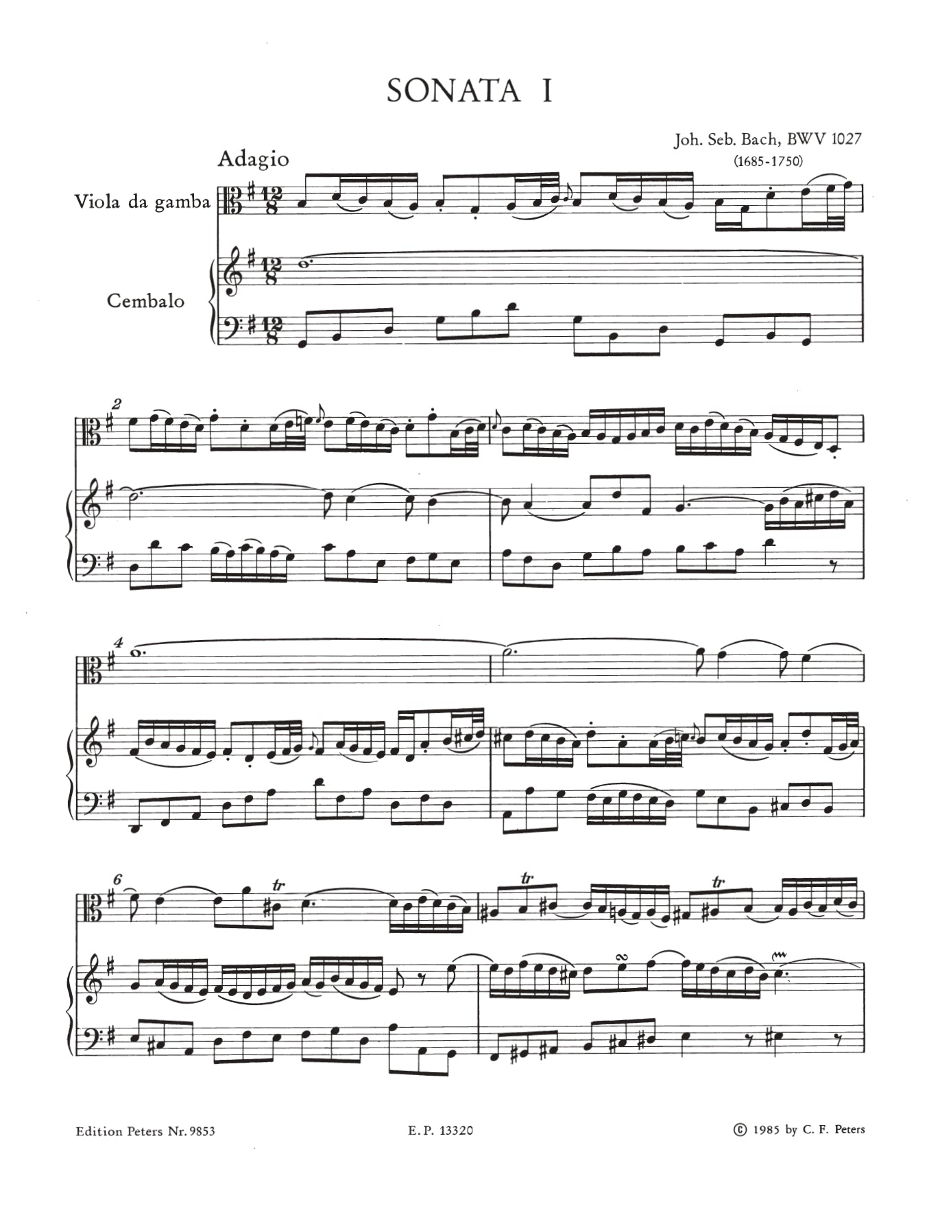 J.S Bach - 3 Sonatas Originally For Viola Da Gamba for Cello with Piano Book