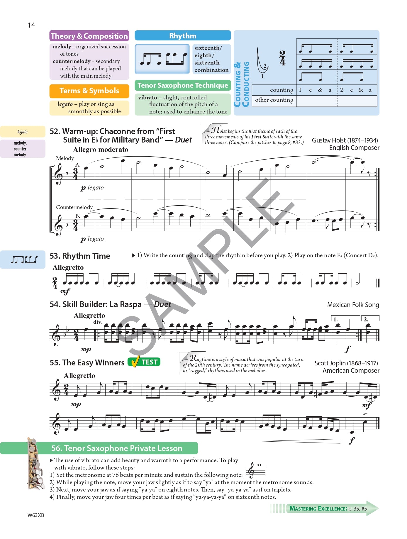 Tradition Of Excellence - Bb Tenor Saxophone Book 3 (Book/Olm)