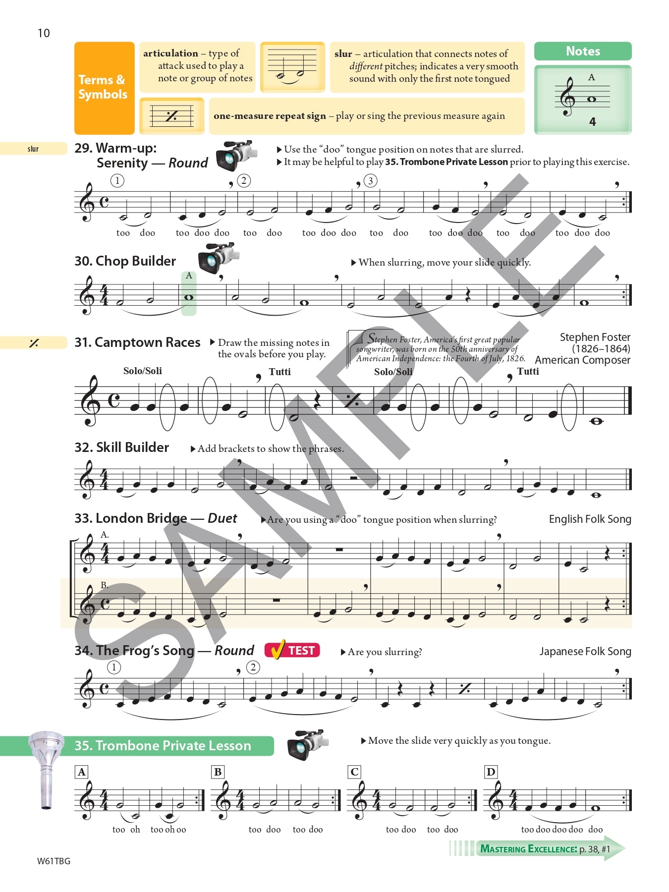 Tradition Of Excellence - Trombone Treble Clef Book 1 (Book/Olm) - Second Edition