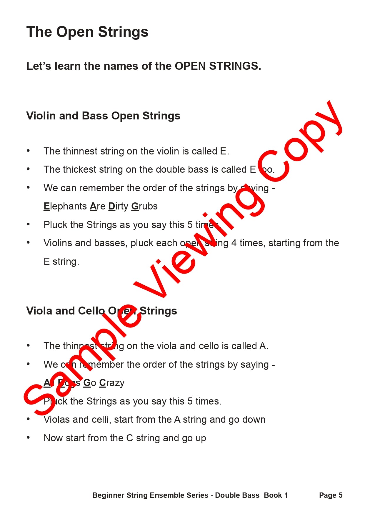Beginner String Ensembles Series - Double Bass Book 1