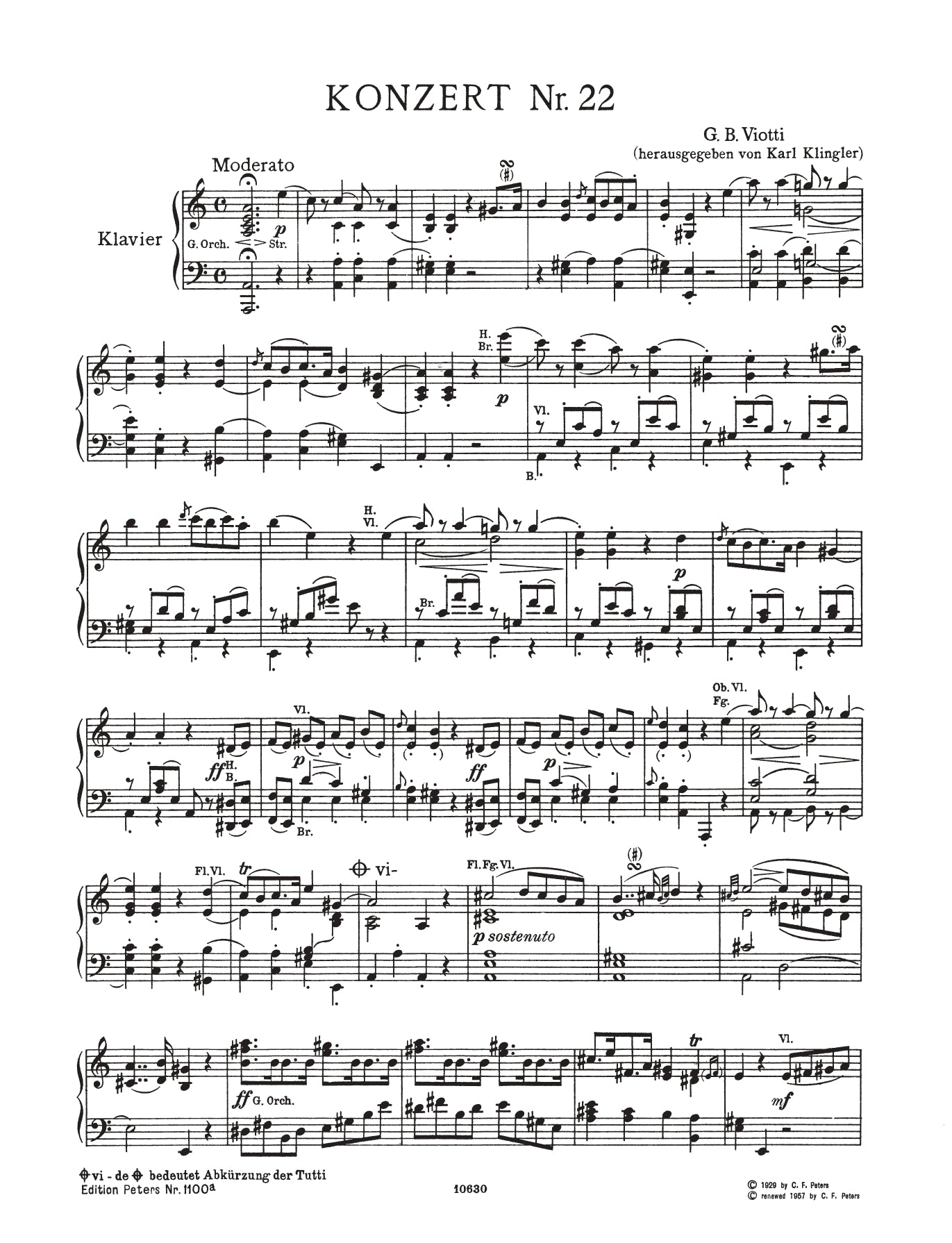 Viotti - Concerto No 22 A Minor Violin with Piano Accompaniment Book
