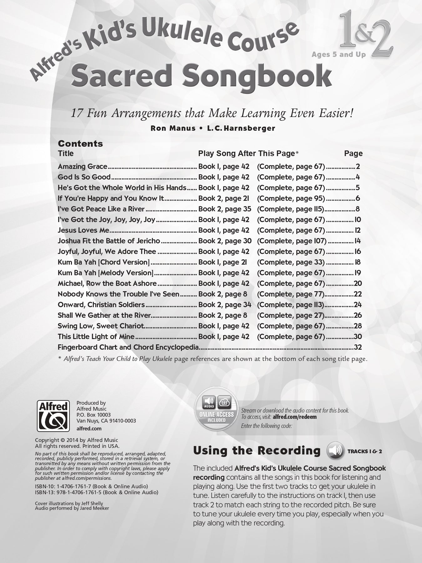 Kids Ukulele Course - Sacred Songbook 1 & 2 (Book/Ola)