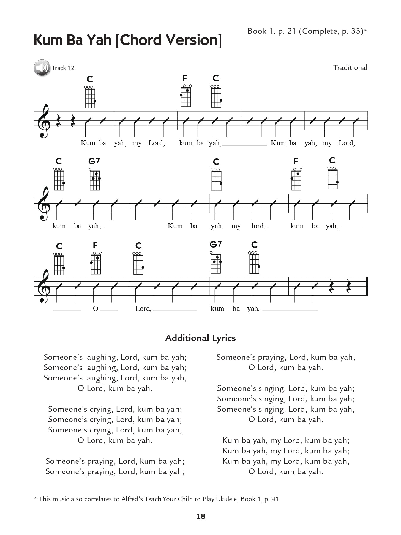 Kids Ukulele Course - Sacred Songbook 1 & 2 (Book/Ola)