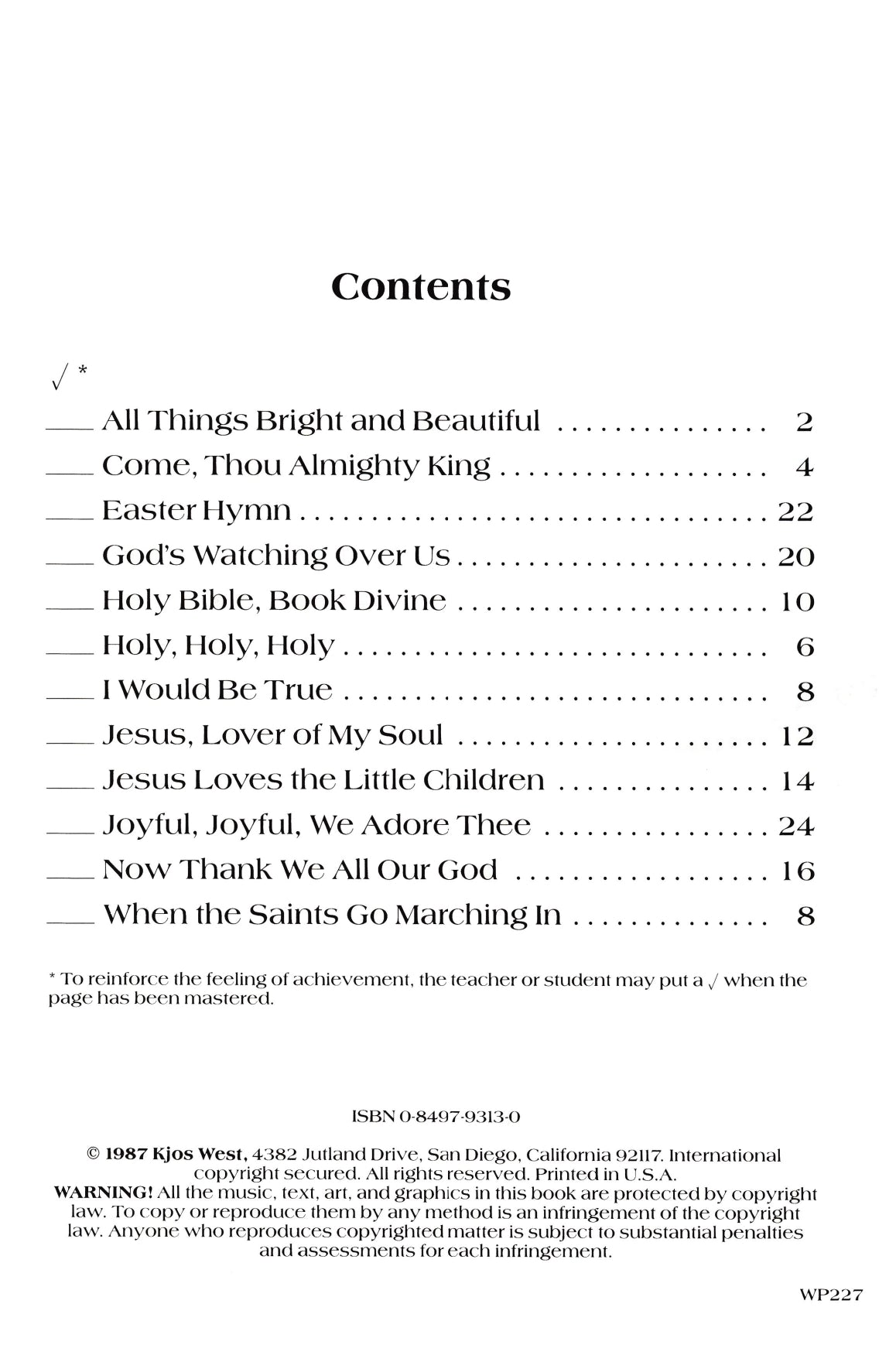 Bastien Popular Hymns - Level 1 Book