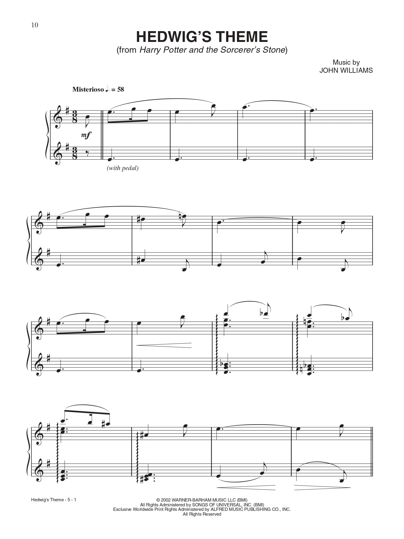 Harry Potter Music From the Complete Film Series Piano Solo Book
