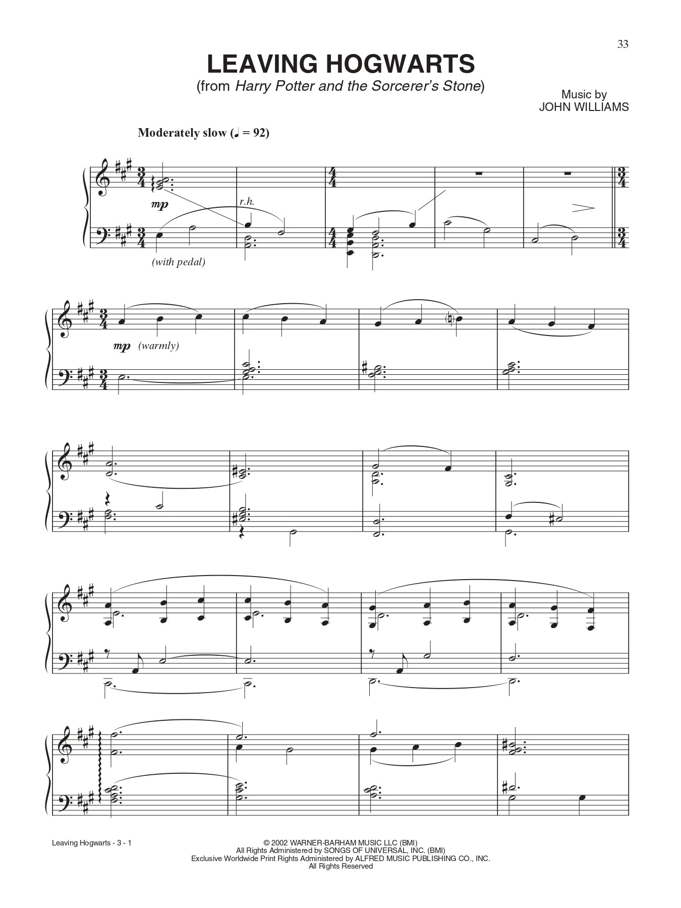 Harry Potter Music From the Complete Film Series Piano Solo Book